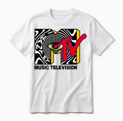 Mtv Psychedelic Eye Logo Optical Illusion Art Unisex T-Shirt - White