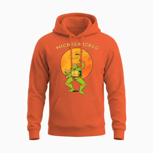 Michelangelo Standing Tall Unisex Hoodie in Orange