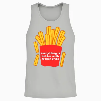 Everything Is Better with French Fries Unisex Tank Top - Ash