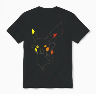 Pokémon - Pikachu Ombre Unisex T-Shirt - Black