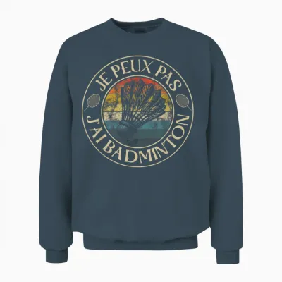Je Ne Peux Pas J'ai Badminton Hommes Femmes Joueur Bad Unisex Sweatshirt - Dark Heather