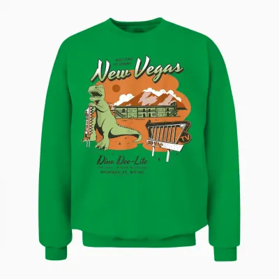 Fallout Welcome to New Vegas Dino Dee-Lite Video Game Unisex Sweatshirt - Irish Green