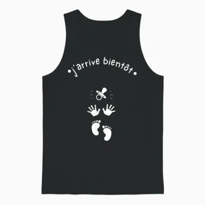 J'arrive Bientôt - Baby Shower T-Shirt, Black, S Unisex Tank Top - Black