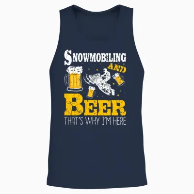 Snowmobiling Motor Sled Winter Sport Unisex Tank Top - Navy