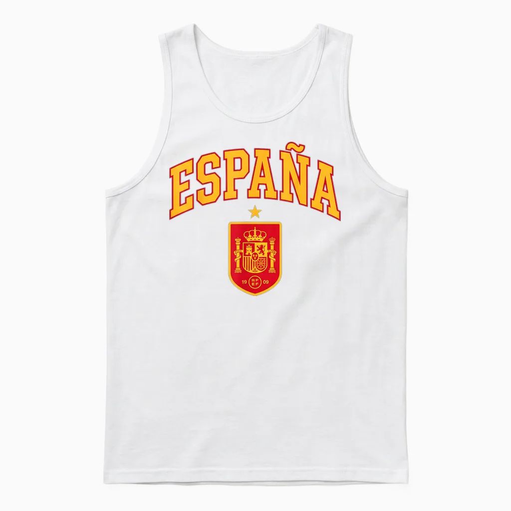Spanien Wappen Gewölbt Espana Unisex Tank Top in White