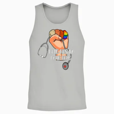 Hate Has No Home Here Strong Nurse Life Anti Hate Unisex Tank Top - Ash