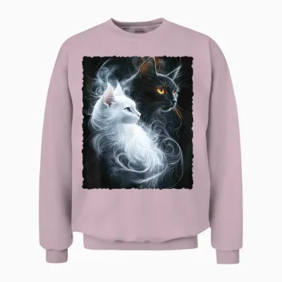 Süße Magische Katze Kätzchen Kitten Fantasy Kunst Unisex Sweatshirt - Light Pink