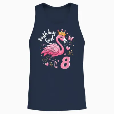 8. Geburtstag Süßes Flamingo Mädchen 8 Jahre Alt Niedlich Unisex Tank Top - Navy