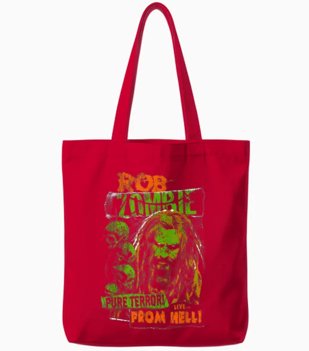 Rob Zombie - Pure Terror T-Shirt, Black Tote Bags in Red