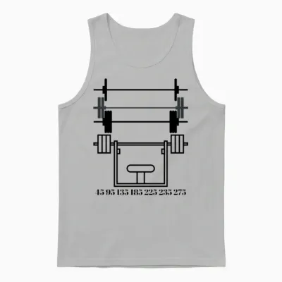 Bench Press 45 95 135 185 225 235 275 315 Unisex Tank Top - Ash