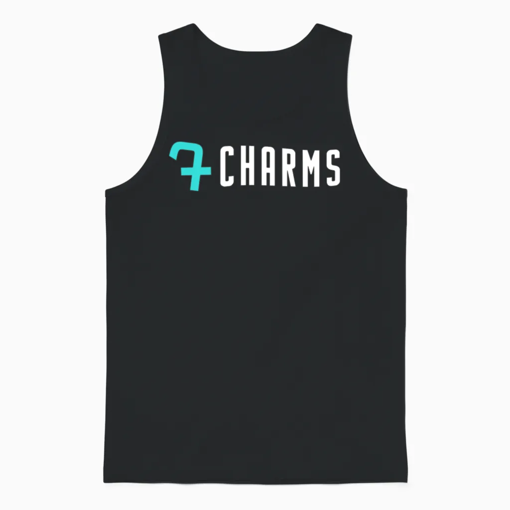 7charms Logo Turquoise/white Unisex Tank Top in Black