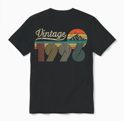 Vintage 1996 Anniversaire 30 Ans Pour Hommes Femmes Unisex T-Shirt - Black