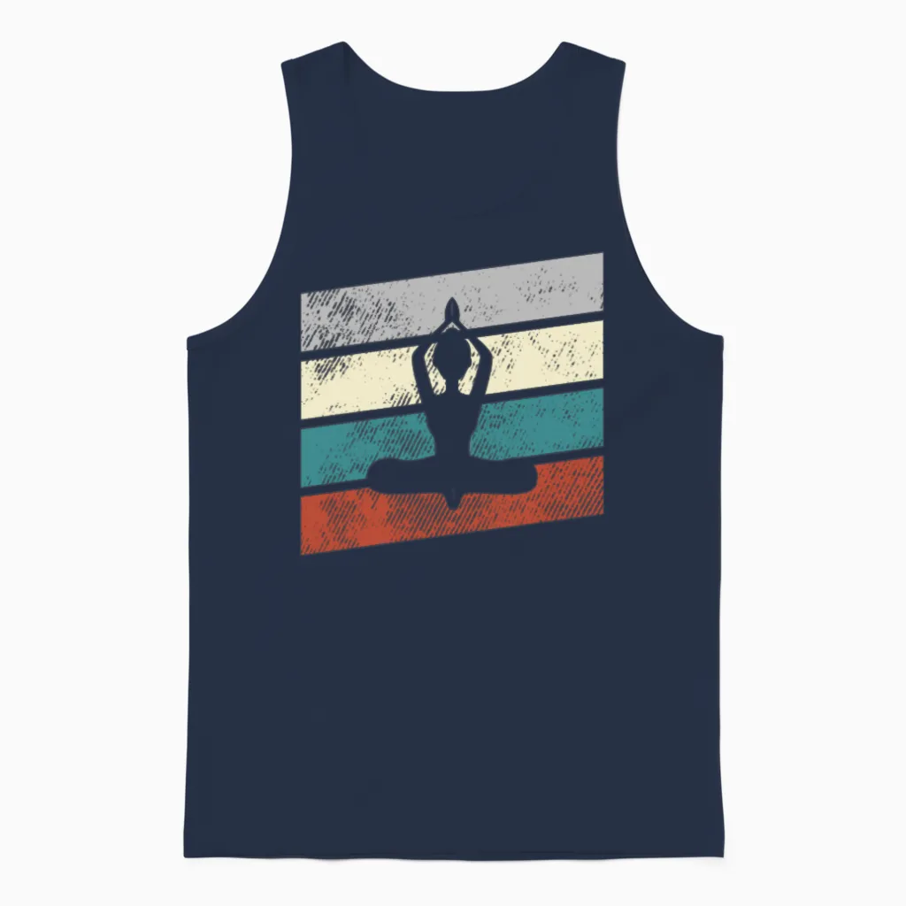 Yoga Retro Unisex Tank Top in Navy