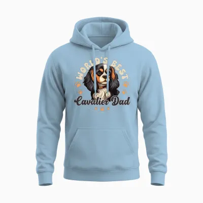 Cavalier King Charles Spaniel Dog World's Best Cavalier Dad Unisex Hoodie - Light Blue