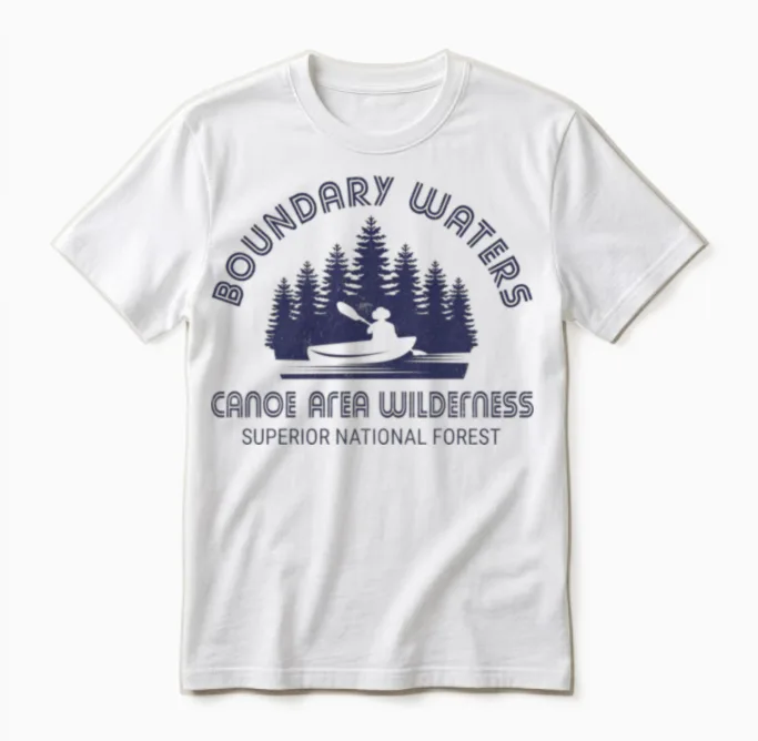 Boundary Waters Bwca Minnesota Unisex T-Shirt in White