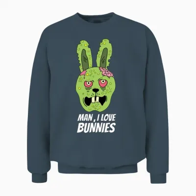 Funny Zombie Bunny Unisex Sweatshirt - Dark Heather