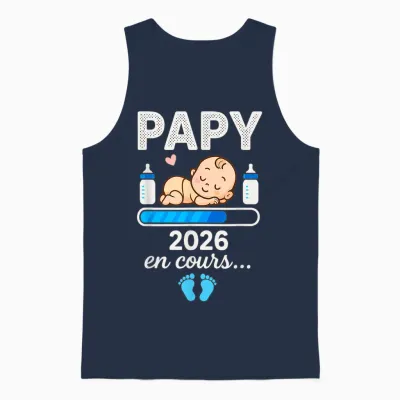 Grandpa Pregnancy Announcement 2026 for Future Grandparents Unisex Tank Top - Navy
