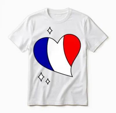 France Flag Blue White Red 14 July French Pride Unisex T-Shirt - White