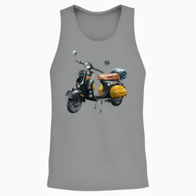 Vintage Italian Retro Scooter Adventure Travel Unisex Tank Top - Sport Grey