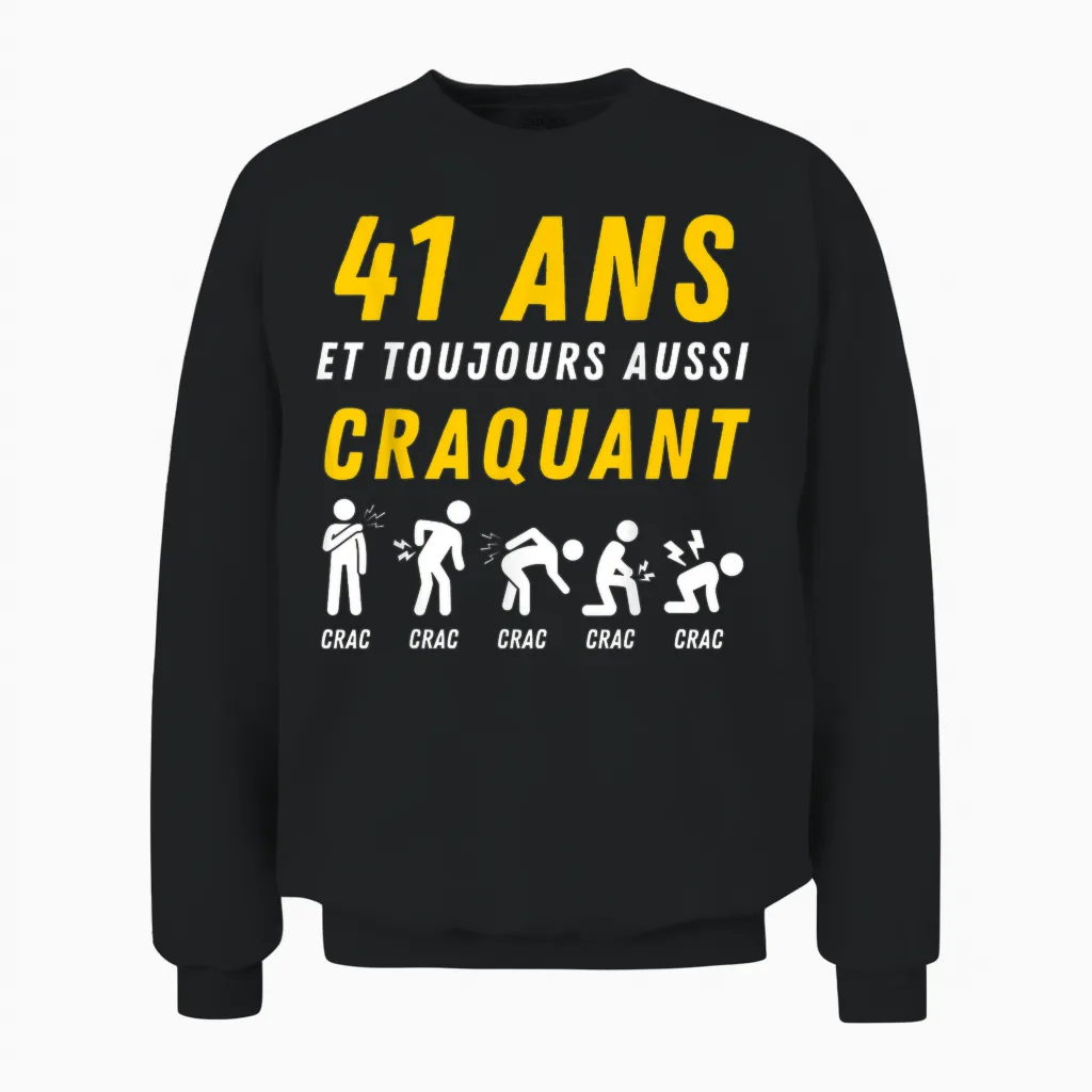 Idée Cadeau Humour 41e Anniv 1985 Anniversaire 41 Ans Homme Unisex Sweatshirt in Black