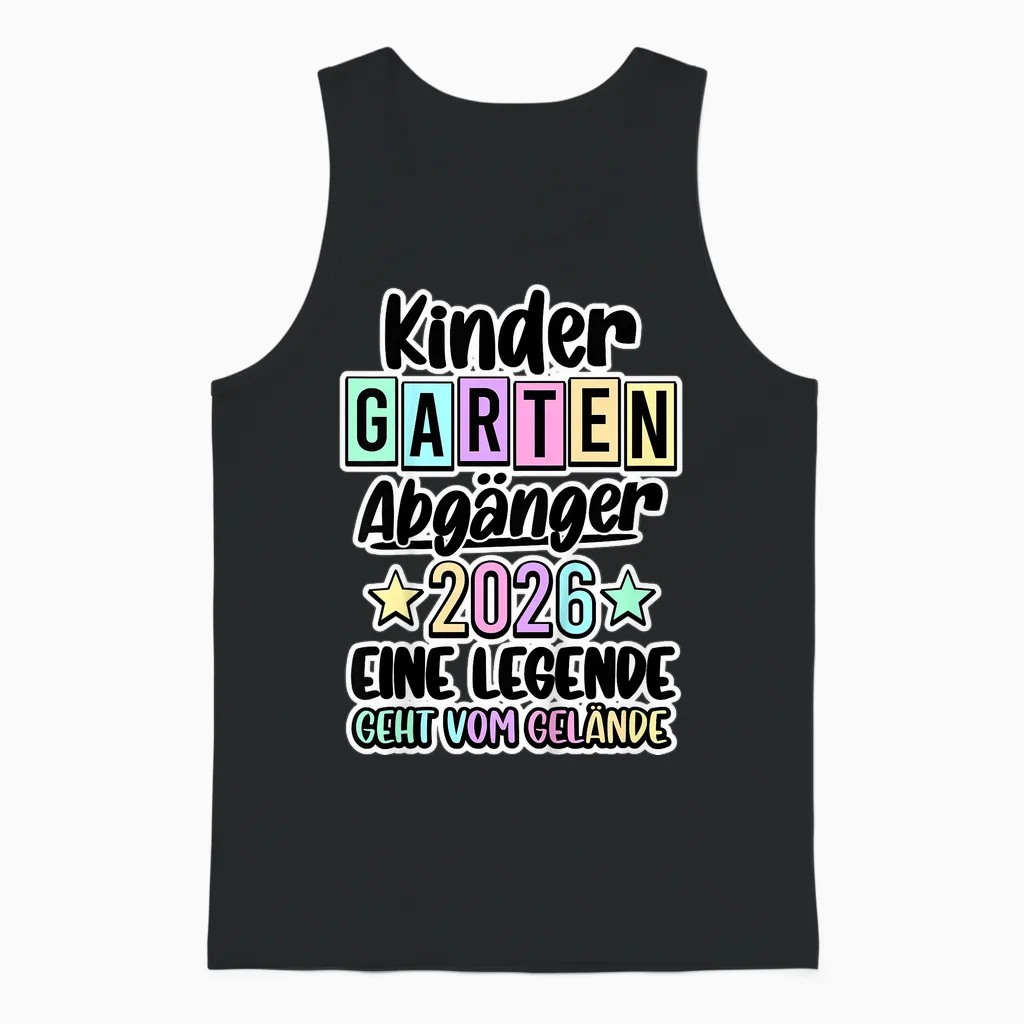 Kinder Kita Abgänger 2026 Kindergarten Geschafft Unisex Tank Top in Black