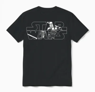 Star Wars Light vs Dark White Unisex T-Shirt - Black