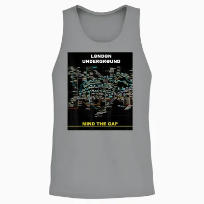 London Underground Mind the Gap Map England Großbritannien Zug Tube Unisex Tank Top - Sport Grey