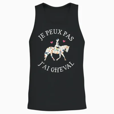 Je Peux Pas J'ai Cheval Humour Gift T-Shirt, Black, S Unisex Tank Top - Black