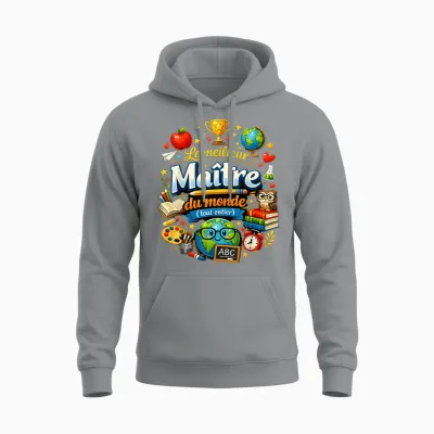 Gift School Teacher End Year Best in the World Teacher Unisex Hoodie - Sport Grey