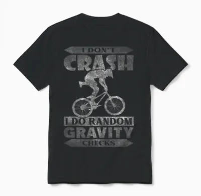 I Dont Crash I Do Random Gravity Checks Funny Unisex T-Shirt - Black