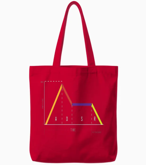 Synthesizer Synthi Retro Tote Bags in Red