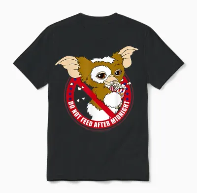 Gremlins Gizmo Do Not Feed After Midnight T-Shirt Small Unisex T-Shirt - Black