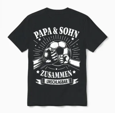 Papa Und Sohn Fußball Fussball Spielen Ball Vater Vatertag Unisex T-Shirt - Black