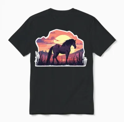Horse Horses Ross Gaul Riding Horse Head Rider Unisex T-Shirt - Black