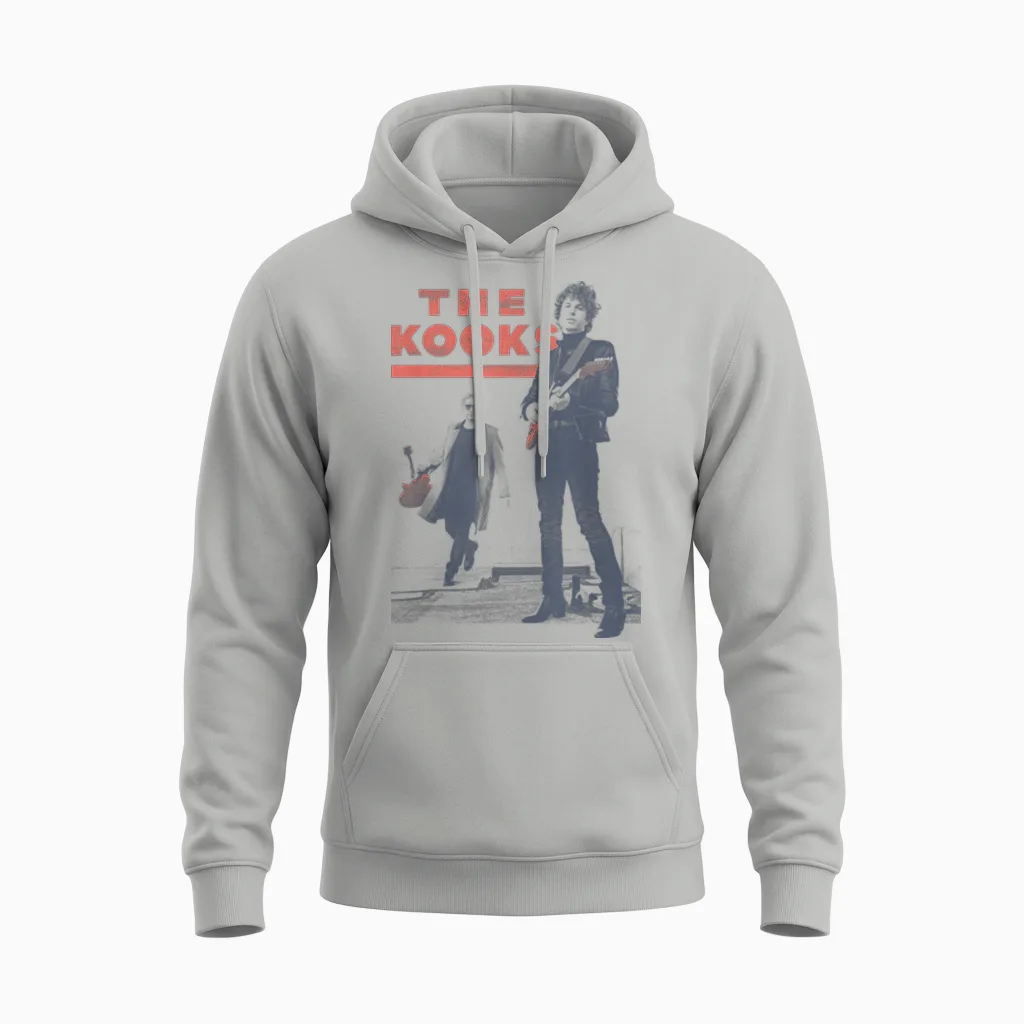 Official the Kooks T-Shirt, Black, S Unisex Hoodie in Ash