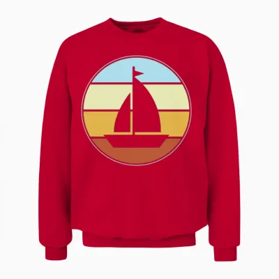 Sailing Retro Unisex Sweatshirt - Red