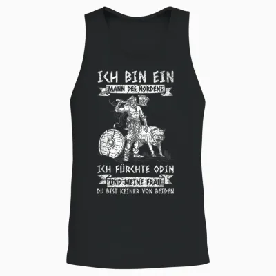 Men's Viking Ich Bin Ein Mann Des Nordens Nordmen T-Shirt, Black, S Unisex Tank Top - Black
