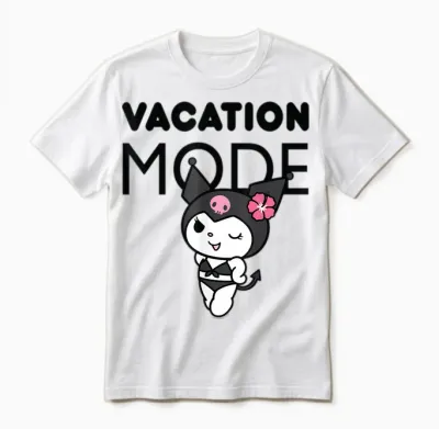Kuromi Vacation Mode Unisex T-Shirt - White