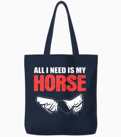 Need My Horse Horse Wrangler Gift Tote Bags - Navy