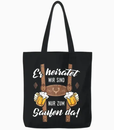 Jga T-Shirt Polterer Polterabend Junggesellenabschied Männer Tote Bags - Black