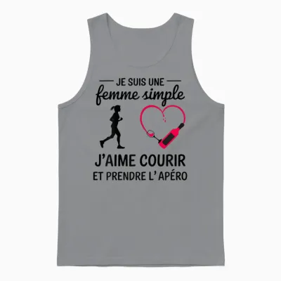 Women's Simple I Love Running and the Drink Humour Running Unisex Tank Top - Sport Grey