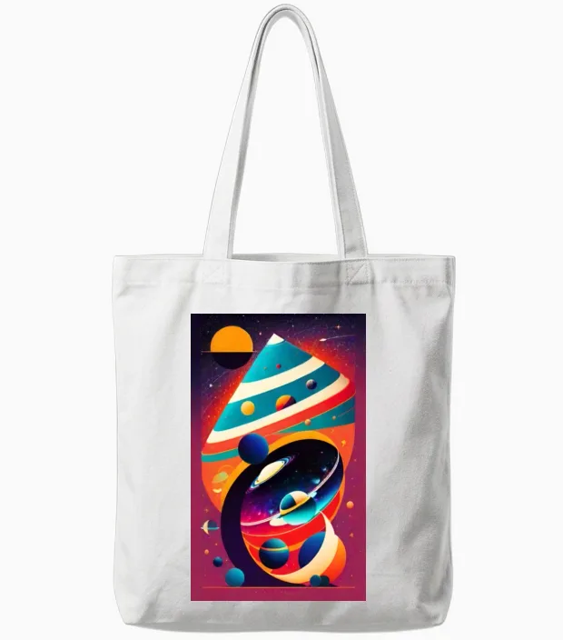 Retro Cosmonauts Tote Bags in White