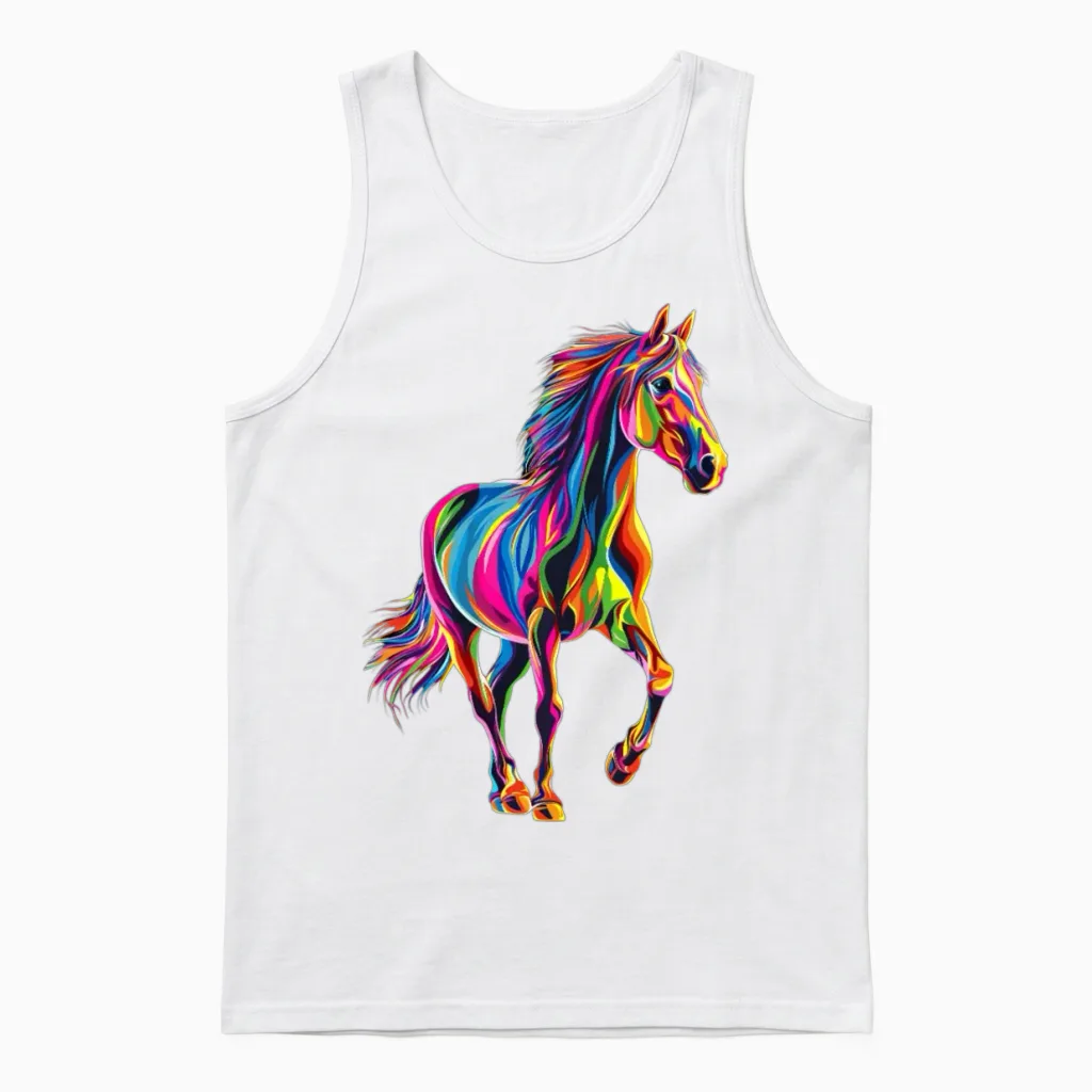 Horse Lovers Gift Unisex Tank Top in White
