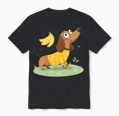 Cute Dog Unisex T-Shirt - Black