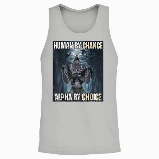 Funny Human by Chance Alpha by Choice Unisex Tank Top - Ash