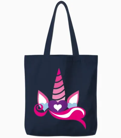 Unicorn Tote Bags - Navy