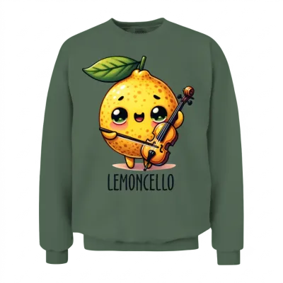 Funny Lemon Funny Cello Funny Lemoncello Unisex Sweatshirt - Military Green