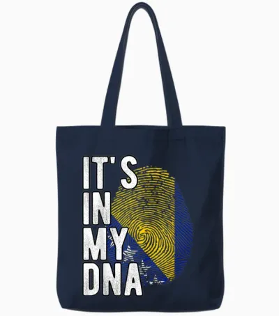 Funny It's in My Dna Bosnien-Herzegowina-Flagge Fingerabdruck Tote Bags - Navy