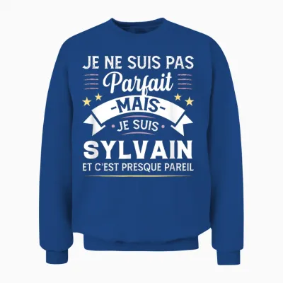 Gift Idea Personalised Name Sylvain Humour Man Unisex Sweatshirt - Royal