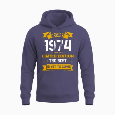 August 1974 Birthday Surprise Unisex Hoodie - Heather Sport Dark Navy